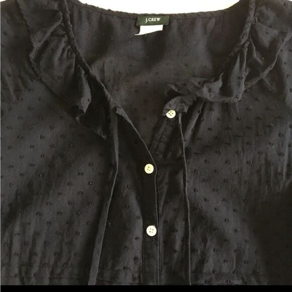 J CREW Swiss Dot Ruffle Cotton Shirt - Picture 12 of 14